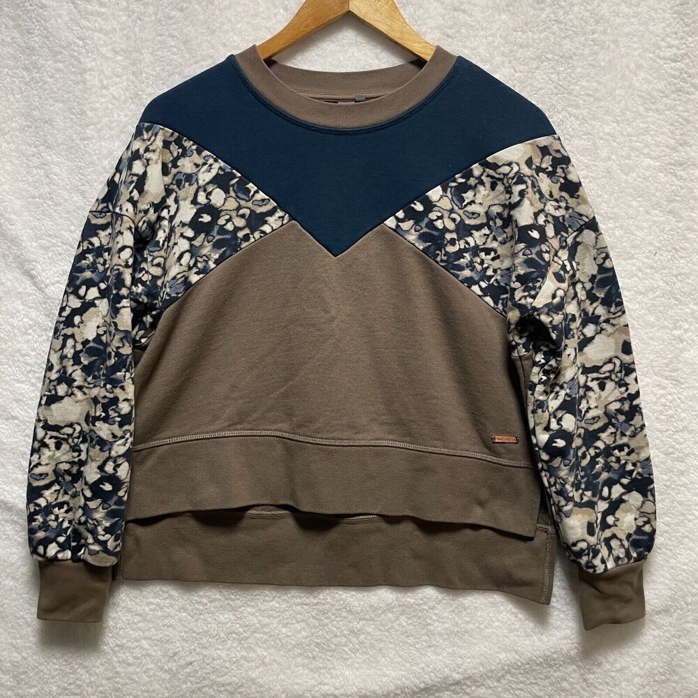 SWEATY BETTY Balham Camo Long Sleeve Colorblock‎ Sweatshirt Loose Fit Size S